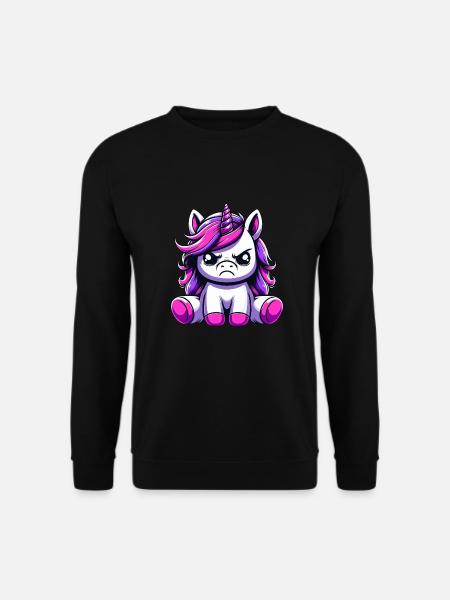 Süßes Einhorn Genervt - Unisex Pullover - Schwarz