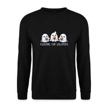 Floating For Lollipops - Unisex Pullover - Schwarz - Vorne - Alina (178cm) & Michal (187cm)