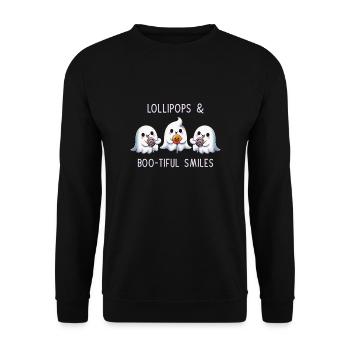 Lollipop & Bootiful Smiles - Unisex Sweatshirt - black - Front - Alina (178cm) & Michal (187cm)