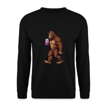 Bigfoot Bubble Tea - Unisex Pullover - Schwarz - Vorne - Alina (178cm) & Michal (187cm)