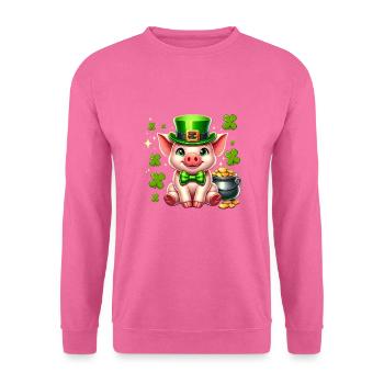 Glücksschwein Silvester Neujahr Glücksschweinchen - Unisex Pullover - Pink - Vorne