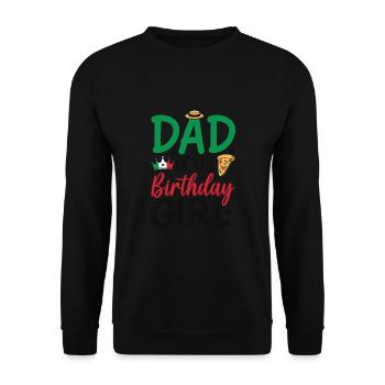 Papa de la fille d’anniversaire - Sweat-shirt Unisexe - noir - Devant - Alina (178cm) & Michal (187cm)