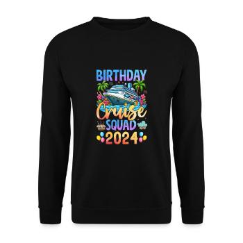 Birthday Cruise Squad 2024 - Unisex Pullover - Schwarz - Vorne - Alina (178cm) & Michal (187cm)