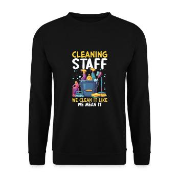 Personnel de nettoyage Nous nettoyons comme nous le pensons - Sweat-shirt Unisexe - noir - Devant - Alina (178cm) & Michal (187cm)