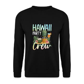 Hawaii Party Crew - Unisex Pullover - Schwarz - Vorne - Alina (178cm) & Michal (187cm)