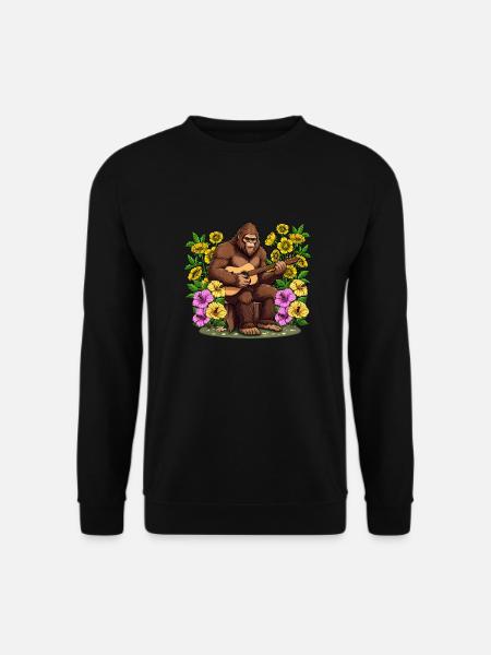 Bigfoot mit Gitarre - Unisex Pullover - Schwarz