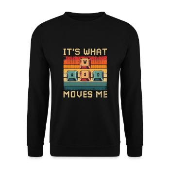 WASD It's What Moves Me - Unisex Pullover - Schwarz - Vorne - Alina (178cm) & Michal (187cm)
