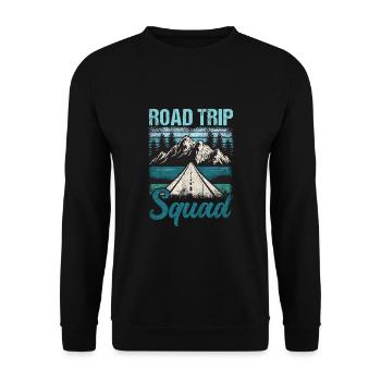 Road Trip Squad - Unisex Pullover - Schwarz - Vorne - Alina (178cm) & Michal (187cm)