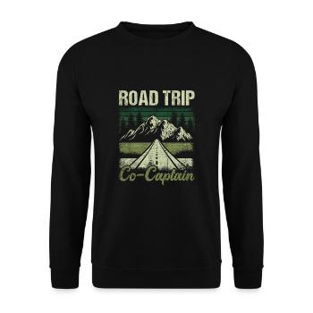 Co-capitaine du road trip - Sweat-shirt Unisexe - noir - Devant - Alina (178cm) & Michal (187cm)