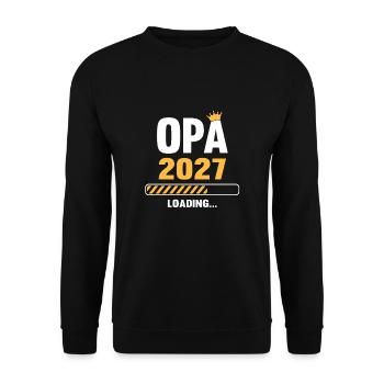 Opa 2027 Loading - Unisex Pullover - Schwarz - Vorne - Alina (178cm) & Michal (187cm)