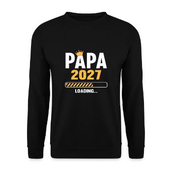 Papa 2027 Loading - Unisex Pullover - Schwarz - Vorne - Alina (178cm) & Michal (187cm)
