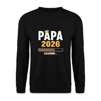 Papa 2026 Loading - Unisex Sweatshirt - black - Front - Alina (178cm) & Michal (187cm)