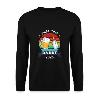 First Time Daddy 2025 - Unisex Sweatshirt - black - Front - Alina (178cm) & Michal (187cm)