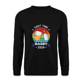 First Time Daddy 2026 - Unisex Sweatshirt - black - Front - Alina (178cm) & Michal (187cm)