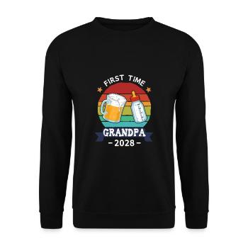First Time Grandpa 2028 - Unisex Pullover - Schwarz - Vorne - Alina (178cm) & Michal (187cm)