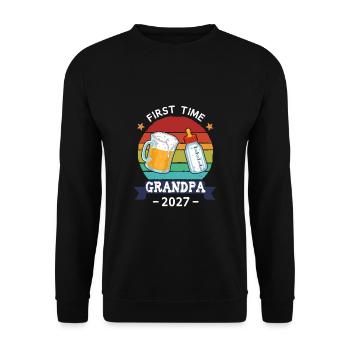 First Time Grandpa 2027 - Unisex Pullover - Schwarz - Vorne - Alina (178cm) & Michal (187cm)