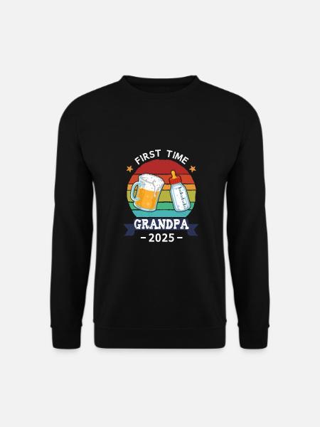 First Time Grandpa 2025 - Unisex Sweatshirt - black
