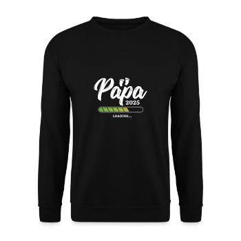 Papa Loading 2025 - Unisex Pullover - Schwarz - Vorne - Alina (178cm) & Michal (187cm)