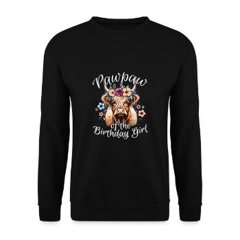 Pawpaw Of The Birthday Girl - Unisex Pullover - Schwarz - Vorne - Alina (178cm) & Michal (187cm)