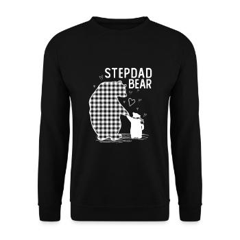 Stepdad Bear - Unisex Pullover - Schwarz - Vorne - Alina (178cm) & Michal (187cm)