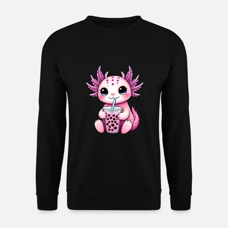 Axolotl Bubble Tea - Unisex Pullover - Schwarz