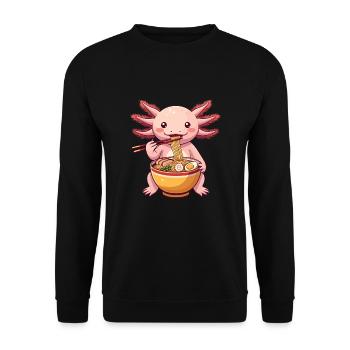 Axolotl Ramen - Unisex Pullover - Schwarz - Vorne - Alina (178cm) & Michal (187cm)