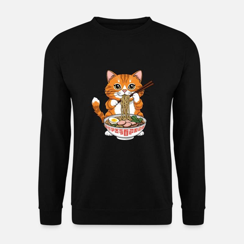 Cat Ramen - Unisex Pullover - Schwarz