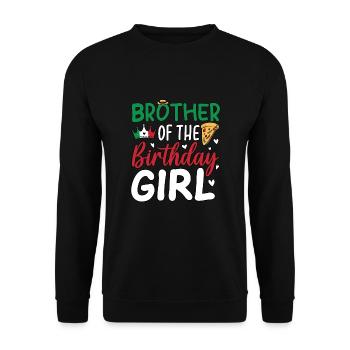 Frère de la fille d’anniversaire - Sweat-shirt Unisexe - noir - Devant - Alina (178cm) & Michal (187cm)