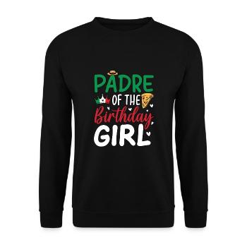 Padre Of The Birthday Girl - Unisex Sweatshirt - black - Front - Alina (178cm) & Michal (187cm)