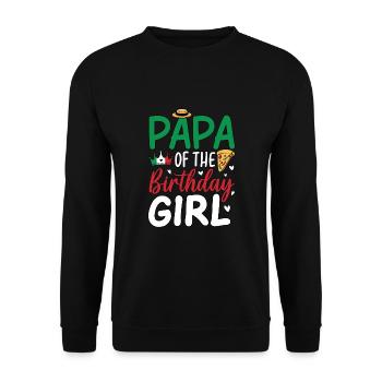 Papa de la fille d’anniversaire - Sweat-shirt Unisexe - noir - Devant - Alina (178cm) & Michal (187cm)