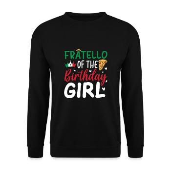 Fratello de la fille d’anniversaire - Sweat-shirt Unisexe - noir - Devant - Alina (178cm) & Michal (187cm)