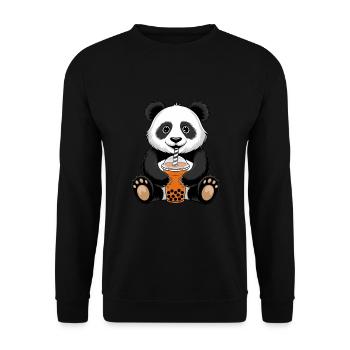 Panda Bear Boba Tea - Unisex Sweatshirt - black - Front - Alina (178cm) & Michal (187cm)