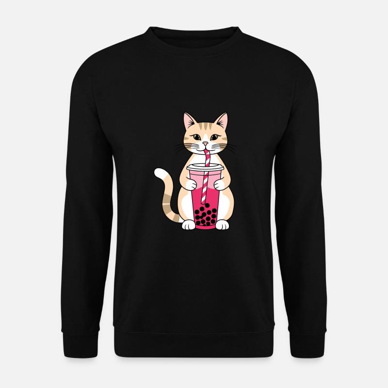 Cat Bubble Tea - Unisex Sweatshirt - black