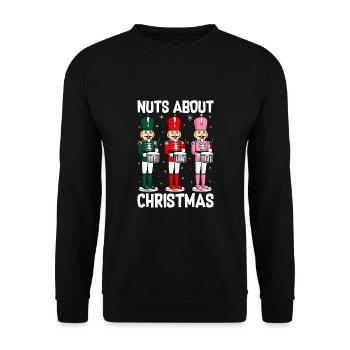 Nuts About Christmas - Unisex Sweatshirt - black - Front - Alina (178cm) & Michal (187cm)