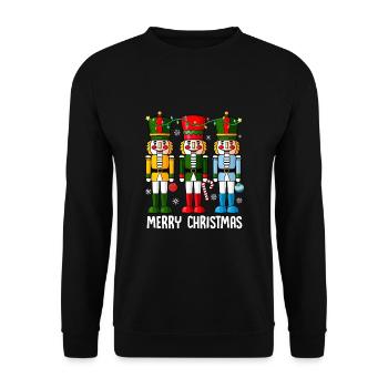 Merry Christmas - Unisex Pullover - Schwarz - Vorne - Alina (178cm) & Michal (187cm)