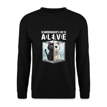 Schrödinger's Cat Dead And Alive - Unisex Pullover - Schwarz - Vorne - Alina (178cm) & Michal (187cm)