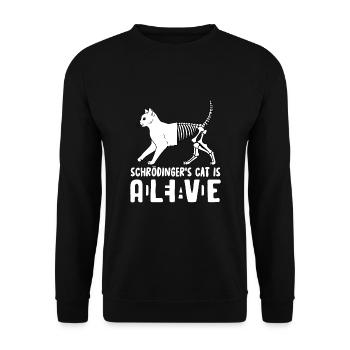 Schrödingers Cat Dead And Alive - Unisex Pullover - Schwarz - Vorne - Alina (178cm) & Michal (187cm)