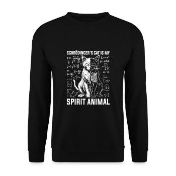 Le chat de Schrödinger est mon animal spirituel - Sweat-shirt Unisexe - noir - Devant - Alina (178cm) & Michal (187cm)