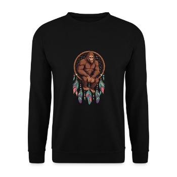 Traumfänger Bigfoot - Unisex Pullover - Schwarz - Vorne - Alina (178cm) & Michal (187cm)
