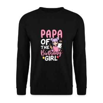 Papa de la fille d’anniversaire - Sweat-shirt Unisexe - noir - Devant - Alina (178cm) & Michal (187cm)