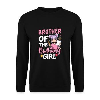 Frère de la fille d’anniversaire - Sweat-shirt Unisexe - noir - Devant - Alina (178cm) & Michal (187cm)
