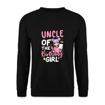 Oncle de la fille d’anniversaire - Sweat-shirt Unisexe - noir - Devant - Alina (178cm) & Michal (187cm)