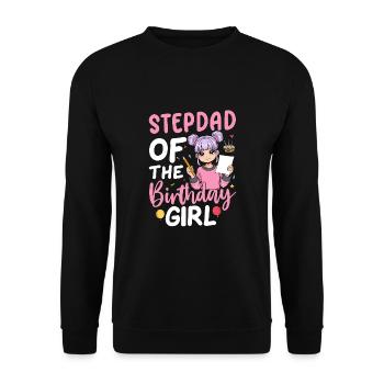 Stepdad Of The Birthday Girl - Unisex Sweatshirt - black - Front - Alina (178cm) & Michal (187cm)