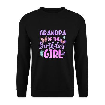 Papi de la fille d’anniversaire - Sweat-shirt Unisexe - noir - Devant - Alina (178cm) & Michal (187cm)