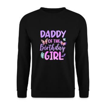 Papa de la fille d’anniversaire - Sweat-shirt Unisexe - noir - Devant - Alina (178cm) & Michal (187cm)