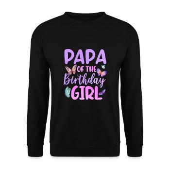 Papa de la fille d’anniversaire - Sweat-shirt Unisexe - noir - Devant - Alina (178cm) & Michal (187cm)