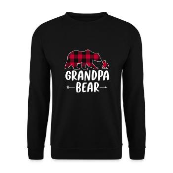 Grandpa Bear - Unisex Sweatshirt - black - Front - Alina (178cm) & Michal (187cm)