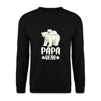 Papa Bear - Unisex Sweatshirt - black - Front - Alina (178cm) & Michal (187cm)