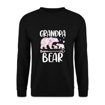 Grandpa Bear - Unisex Sweatshirt - black - Front - Alina (178cm) & Michal (187cm)