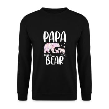Papa Bear - Unisex Sweatshirt - black - Front - Alina (178cm) & Michal (187cm)
